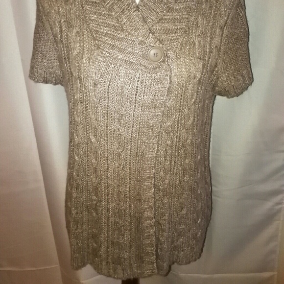 NWOT gorg caramel marled short sleeve sweater - Picture 2 of 3